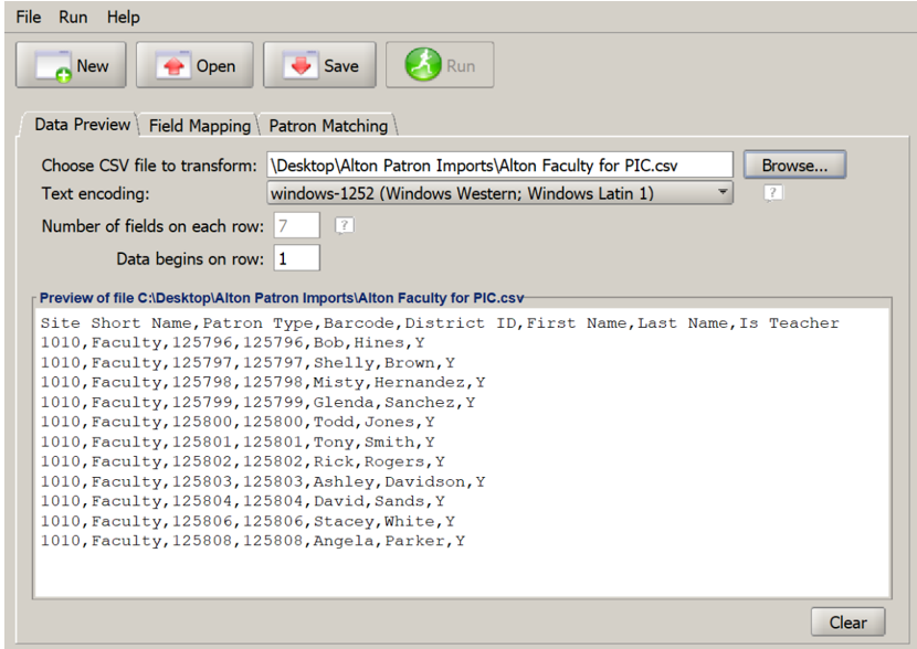 Patron Import Converter with File Preview